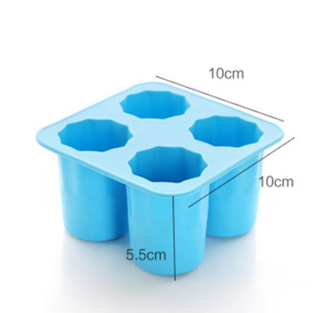 Silicone Shot Glass Ice Molds, Ice Cube Trays For Freezer With 4